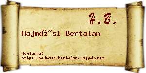 Hajmási Bertalan névjegykártya